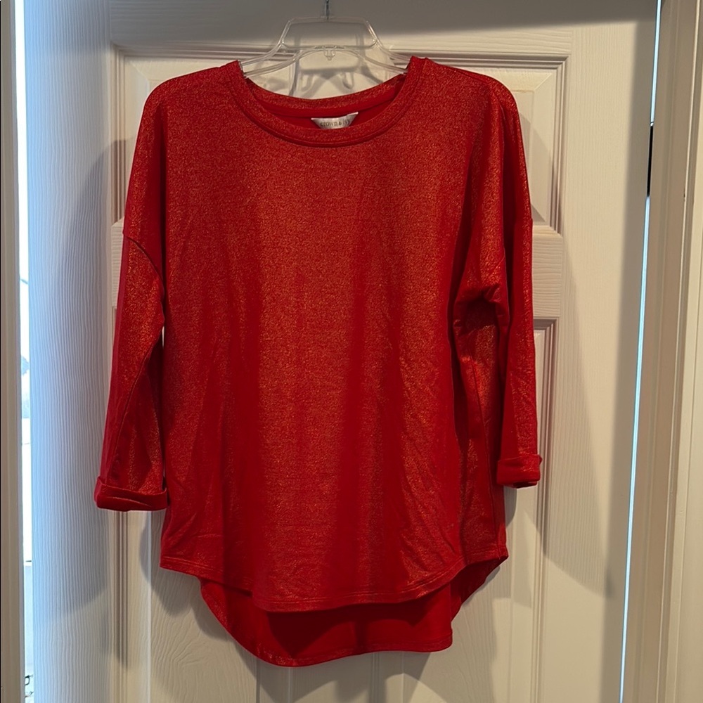 NWT Crown & Ivy Red Relaxed Boxy Top
